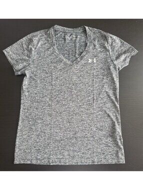 Under Armour Tech Women's V-Neck T-Shirt Size Medium Heather Gray
